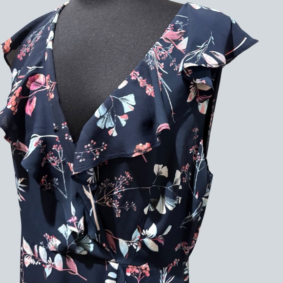 Banana Republic faux wrap hi low floral maxi dress size 10 - Picture 4 of 11